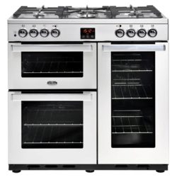 Belling Cookcentre 90DFT Professional 90cm Dual Fuel Range Cooker  in Stainless Steel 444444069